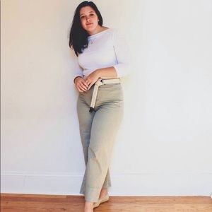 Everlane Wide Leg Chino Sage; size 6